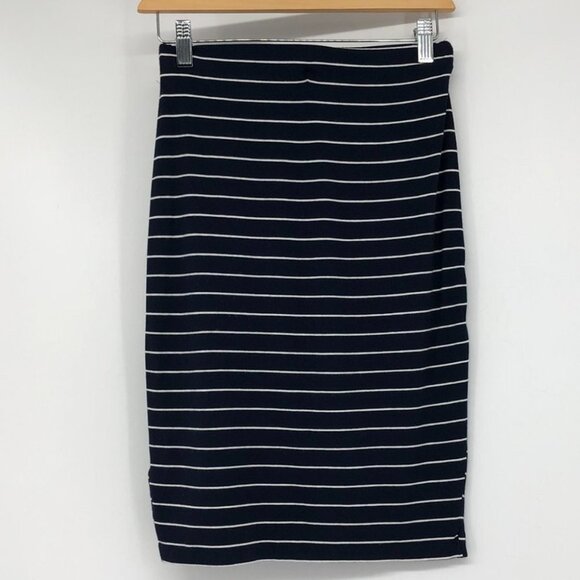 Dynamite navy white striped pencil skirt with  twist XS - Picture 11 of 12